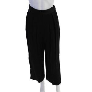 Christopher Kane Womens Peated Front High Rise Dress Pants Black Size Small